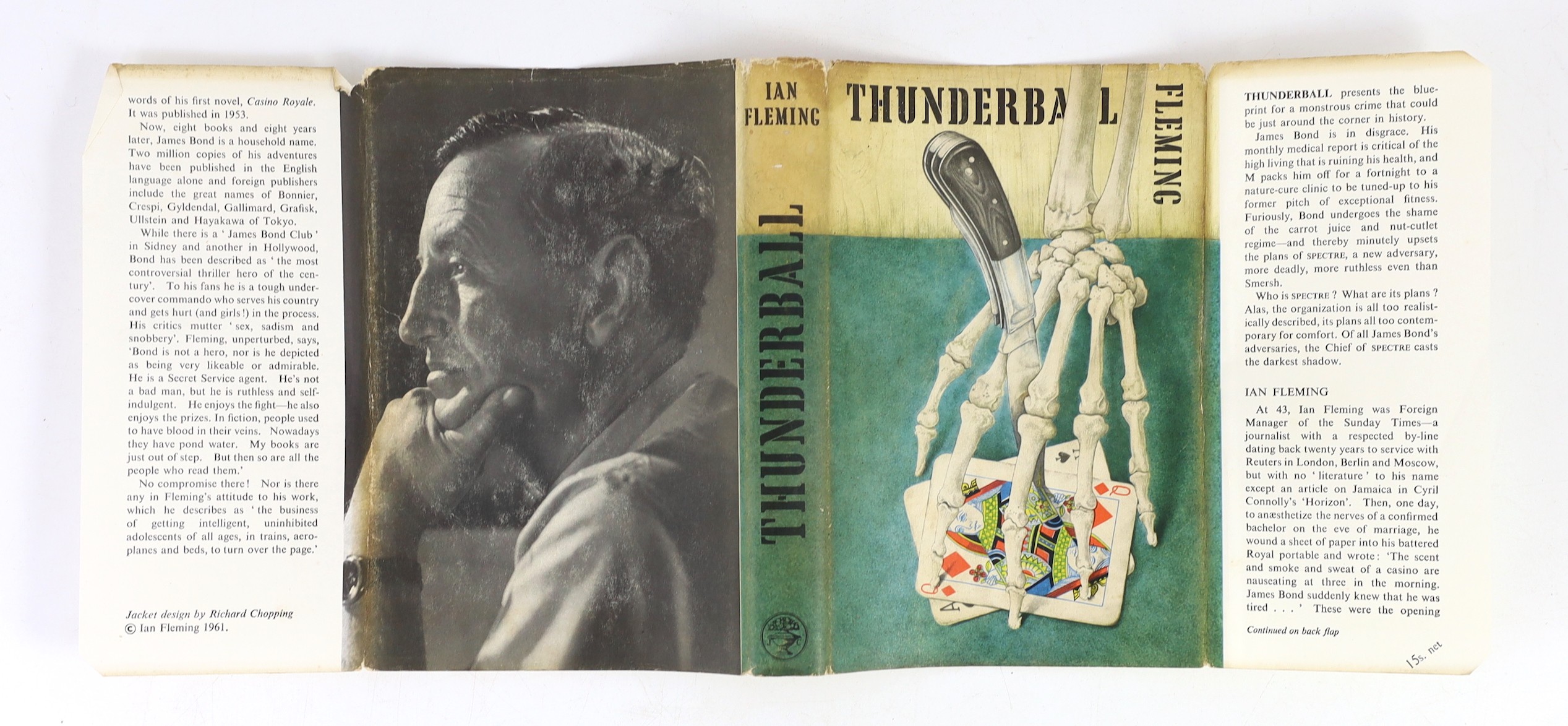 Fleming, Ian - Thunderball, 1st edition, 8vo, cloth in unclipped d/j, Jonathan Cape, London, 1961